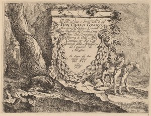 Page de titre : Piédestal et une paire de chiens - Jan Fyt