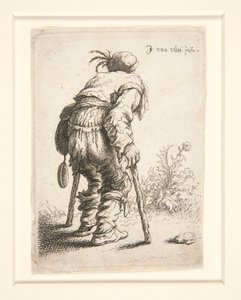 Un mendiant avec deux béquilles - Jan Georg van Vliet