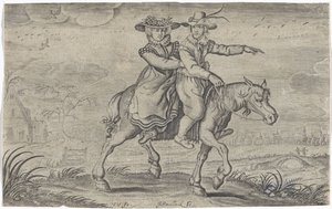 Homme et femme à cheval