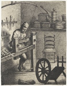 Travailleur derrière un tour