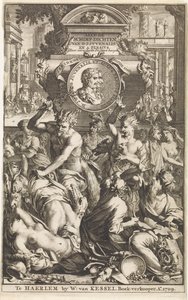Bacchanale romaine (Page de titre pour Decius Junius Juvenalis et Aulus Persius Flaccus, 1709) - Jan Goeree