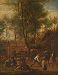 Les joueurs de boules - Jan Havicksz. Steen (copy after)