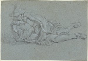Homme allongé - Jan Havicksz. Steen (possibly)