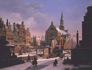 Scène de ville en hiver - Jan Hendrik Verheyen