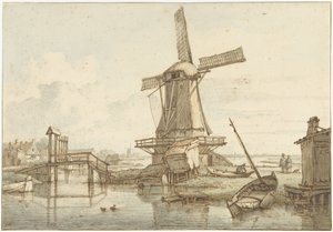 Paysage avec moulin à vent - Jan Hulswit