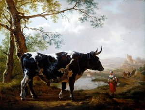 Un taureau primé dans un paysage verdoyant