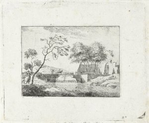 Paysage avec pont et ferme