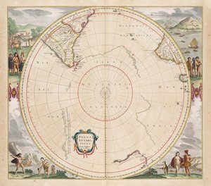 Carte de 1657 Polus Antarcticus - Jan Janssonius