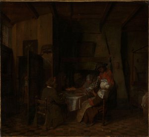 Un repas de famille dans une maison de paysan - Jan Josef Horemans the elder