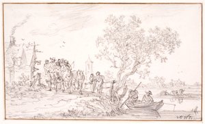 Un chariot avec des voyageurs à une auberge - Jan Josefsz van Goyen