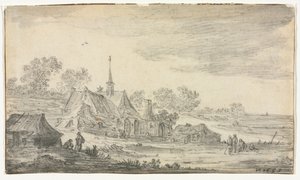 Groupe de bâtiments sur un rivage, 1653 - Jan Josephsz van Goyen