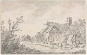 Paysage avec un cottage et des figures, 1653 - Jan Josephsz van Goyen