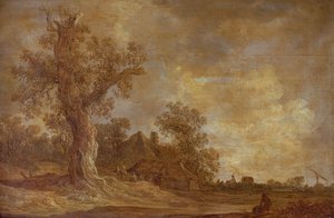 Paysage boisé avec figures et chêne - Jan Josephsz van Goyen
