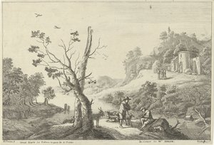 Paysage avec un joueur de flûte et un berger - Jan Lauwryn Krafft (I)