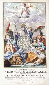 Page de titre allégorique, de "El Grande Nuevo Aumentado Atlas de la Mar", 1680 - Jan Luyken