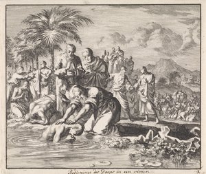 Baptême de nouveaux croyants dans une rivière - Jan Luyken