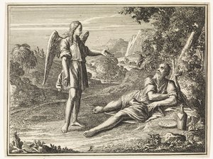 Élie visité par un ange dans le désert - Jan Luyken