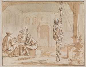 Geleyn le cordonnier est torturé à Breda en 1572 - Jan Luyken