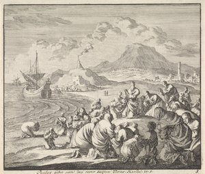 Paul priant sur la plage de Tyr - Jan Luyken
