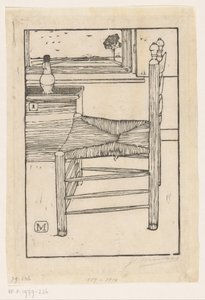 Chaise avec siège en paille - Jan Mankes