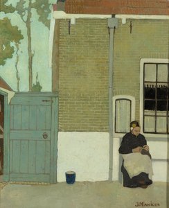 Femme devant sa maison - Jan Mankes