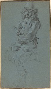 Cavalier Assis avec le Bras Akimbo