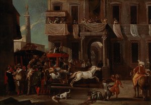 La course des chevaux berbères à Rome - Jan Miel