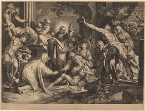 La résurrection de Lazare - Jan Muller after Abraham Bloemaert