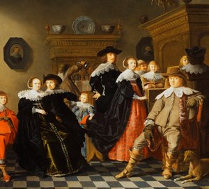 Une famille élégante dans un intérieur