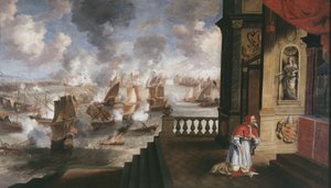 Néerlandais : de slag van Lepanto in 1571 La bataille de Lépante en 1571