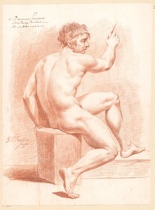 Homme nu assis, vu de dos (2e prix 1789) - Jan Philip Reuthel jr.