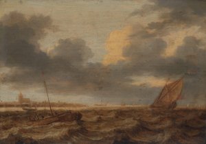 Bateaux de pêche dans des eaux agitées