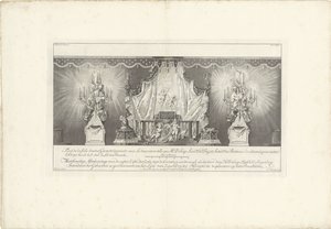 Arrière de la salle avec le lit de parade du prince Guillaume IV, 1751
