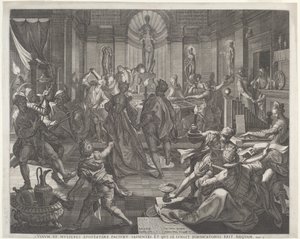 Une maison de plaisir - Jan Sadeler I, after Joos van Winghe