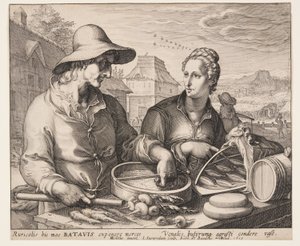 Agriculteur et sa femme au marché - Jan Saenredam