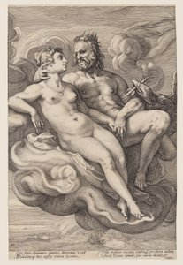 Jupiter et Junon assis dans les nuages, extrait de Trois dieux et déesses jumelés - Jan Saenredam