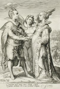 Mariage pour le Plaisir, Planche 1 de La Trilogie du Mariage, vers 1594 - Jan Saenredam