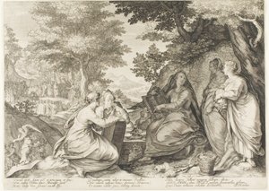Planche Un, des Cinq Vierges sages et des Cinq Vierges folles - Jan Saenredam