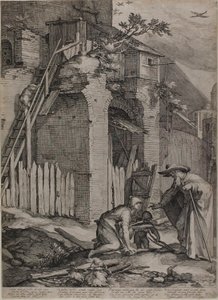 Le prophète Élie arrive à la maison de la veuve de Sarepta - Jan Saenredam