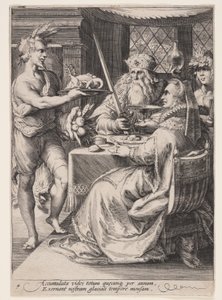Hiver (Banquet avec Bacchus attendant un couple de personnes âgées), extrait des Quatre Saisons