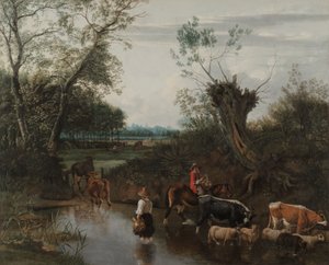 Paysans traversant un ruisseau, vers 1670 - Jan Siberechts