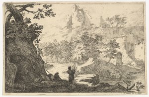 Paysage avec ruines d