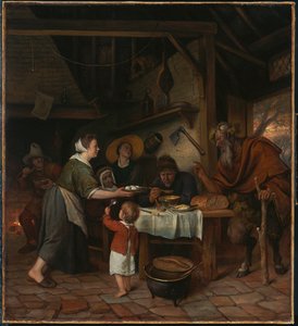 Le satyre et la famille paysanne - Jan Steen