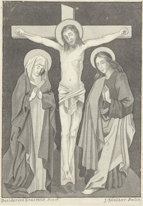 Christ en croix avec Marie et Jean - Jan Stolker (signed by artist)