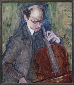 Pablo Casals (1876-1973) jouant du violoncelle