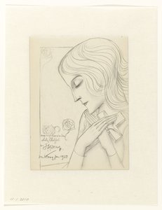 Jeune fille en méditation tenant une croix - Jan Toorop