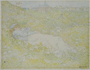Femme allongée dans les dunes près de Noordwijk