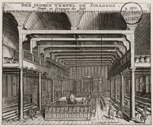 Intérieur de la synagogue portugaise à Amsterdam - Jan Veenhuysen