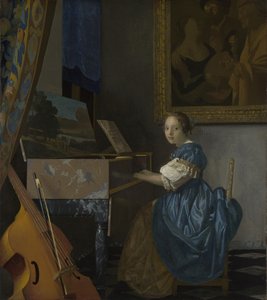 Jeune femme assise à un virginal, vers 1670 - Jan Vermeer van Delft