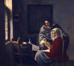 Jeune fille interrompue dans sa musique, vers 1660